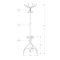 Monarch Specialties Coat Rack, Hall Tree, Free Standing, 12 Hooks, Entryway, 70"H, Bedroom, Metal, White I 2030 - alternate 4